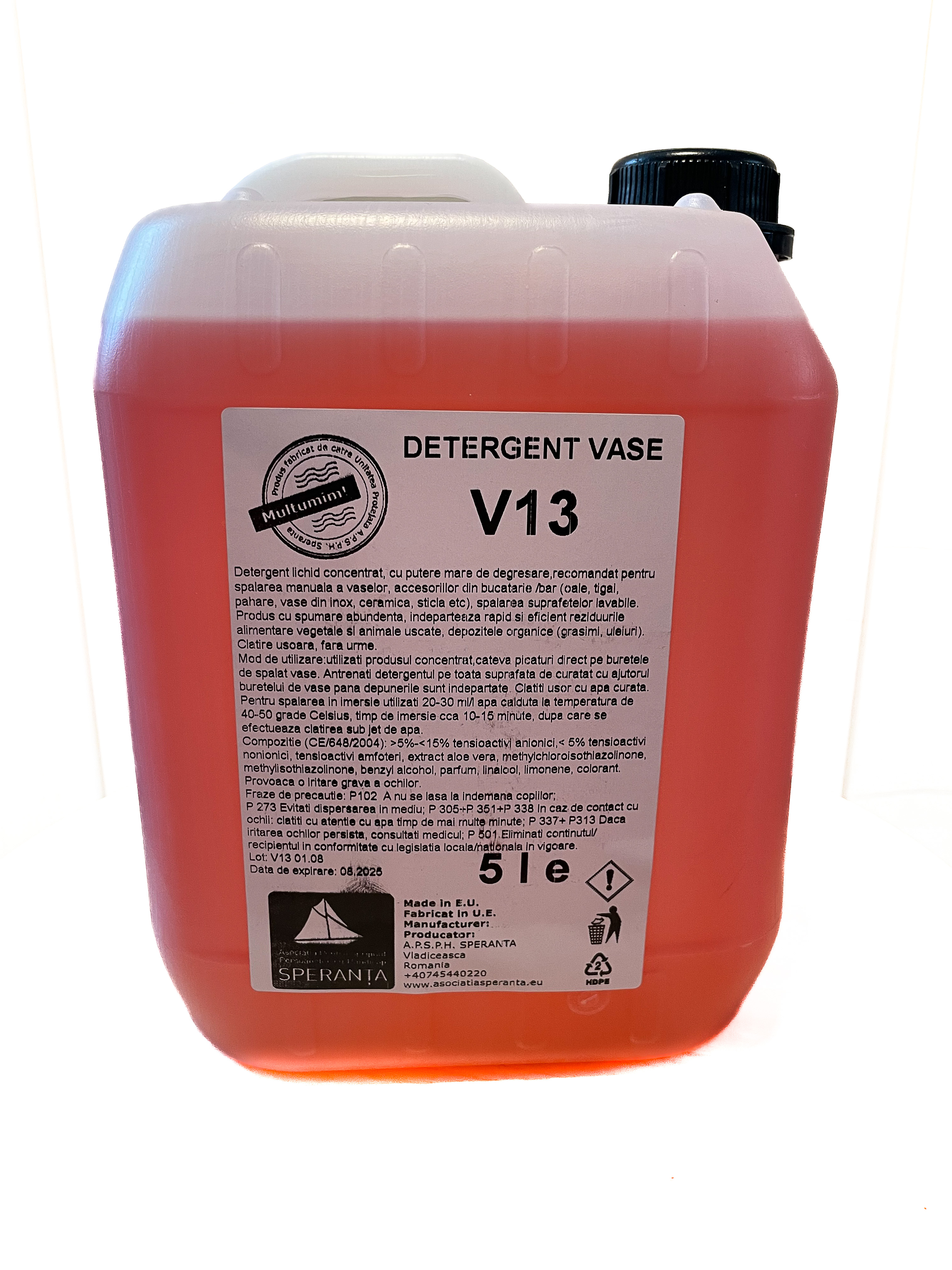 Detergent vase manual V13 Concentrat Grapefruit & Aloe Vera 5000ml [5 LITRI]