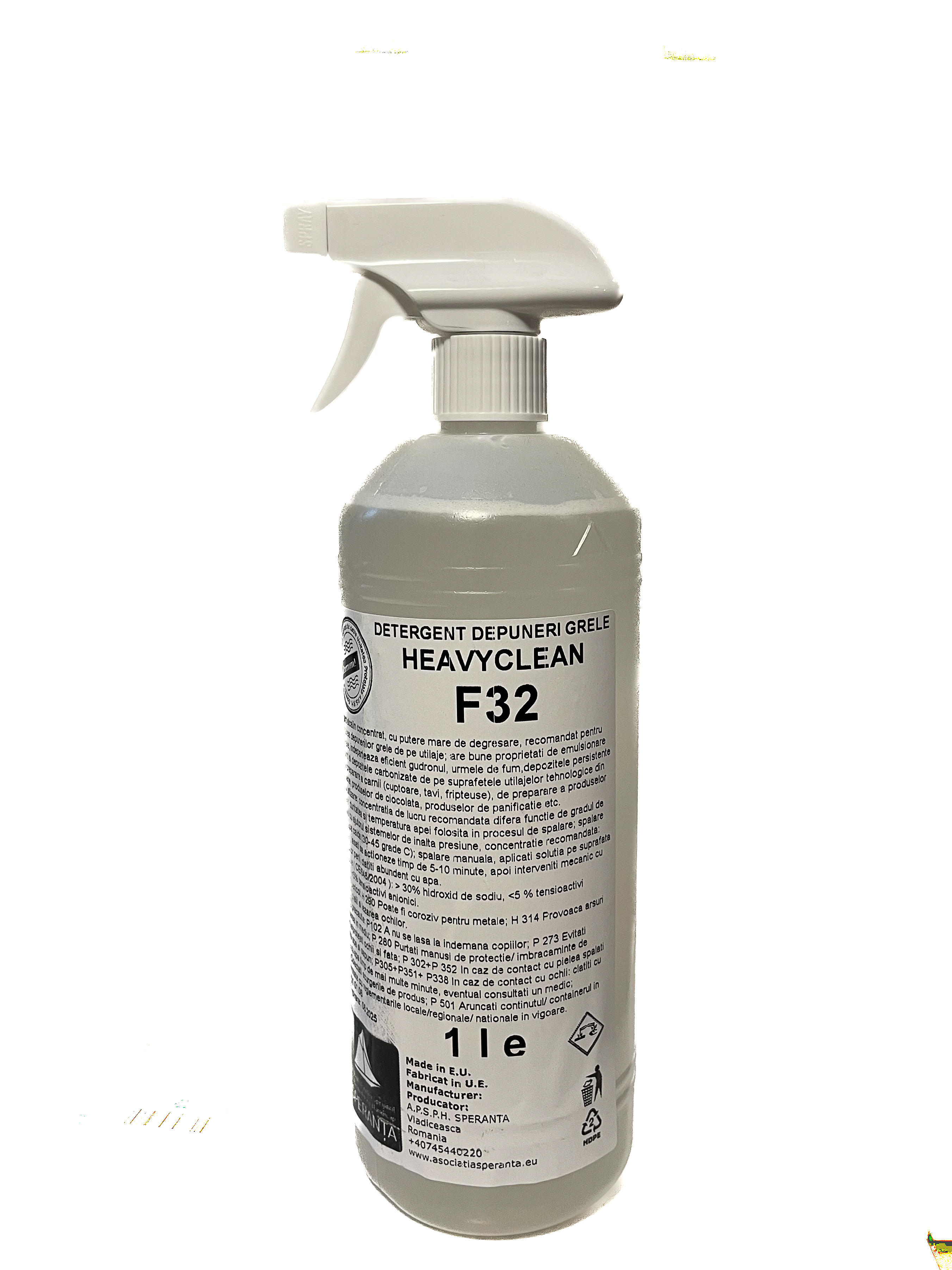 Detergent degresant profesional alcalin depuneri grele HEAVYCLEAN F32 1000ml cu pulverizator [1 LITRU]