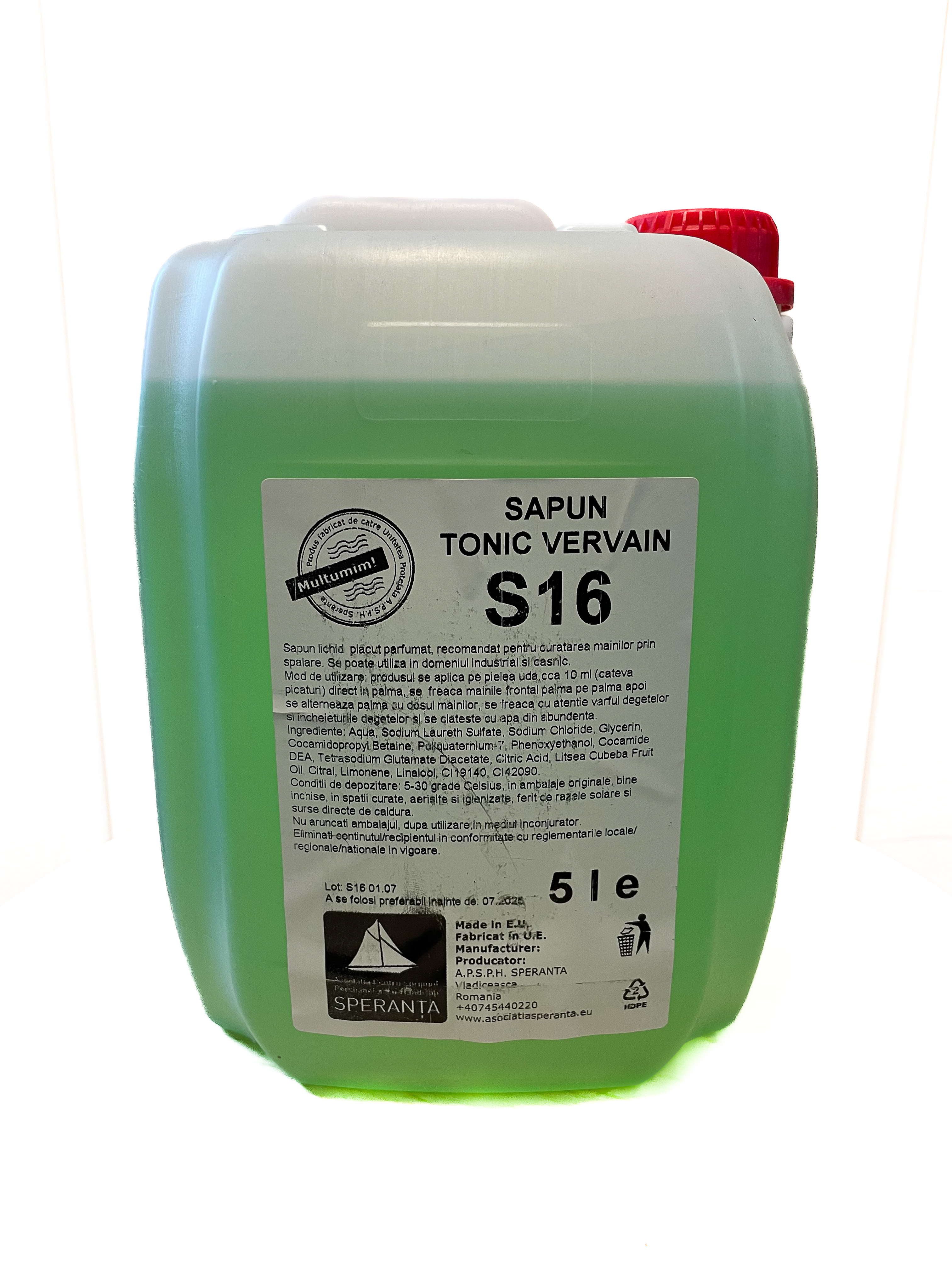 Sapun lichid S16 Tonic Vervain Verbina 5000ml [5 LITRI]