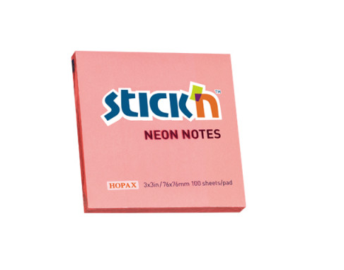 STICK NOTES STICK'N 76X76 NEON CORAI
