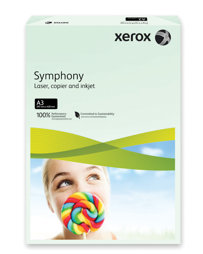 HARTIE COLORATA XEROX SYMPHONY PASTEL A3 80G/MP 500COLI/TOP GREEN