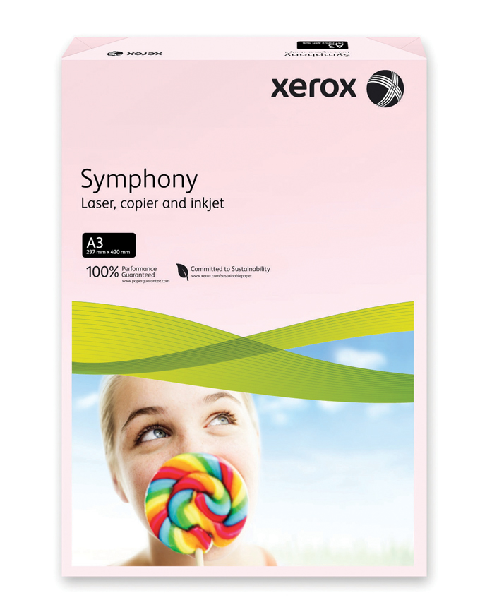 HARTIE COLORATA XEROX SYMPHONY PASTEL A3 80G/MP 500COLI/TOP PINK