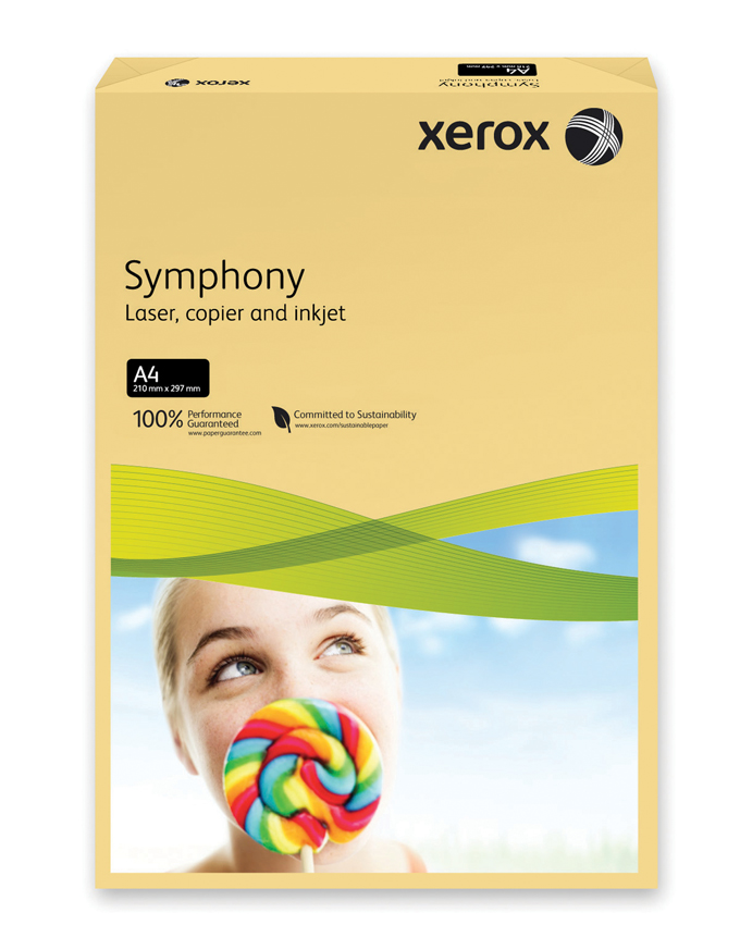 HARTIE COLORATA XEROX SYMPHONY MID A4 160G/MP 250COLI/TOP BUTTERCUP MID