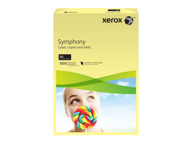 HARTIE COLORATA XEROX SYMPHONY PASTEL A4 160G/MP 250COLI/TOP YELLOW