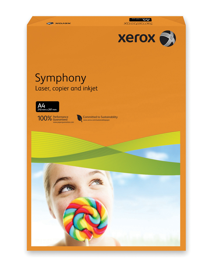 HARTIE COLORATA XEROX SYMPHONY INTENSE A4 160G/MP 250COLI/TOP ORANGE