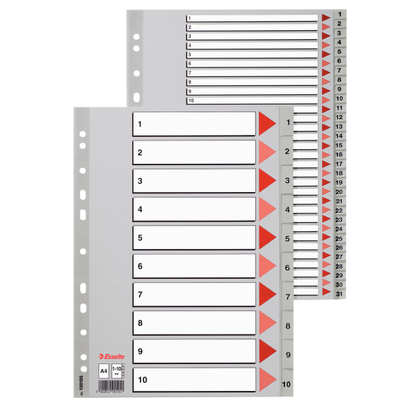 INDEX PLASTIC A4 ESSELTE 1-6