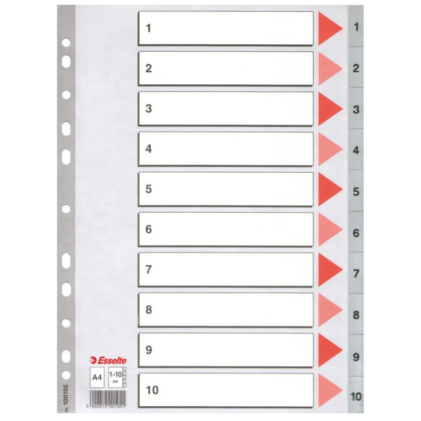 INDEX PLASTIC A4 ESSELTE 1-10