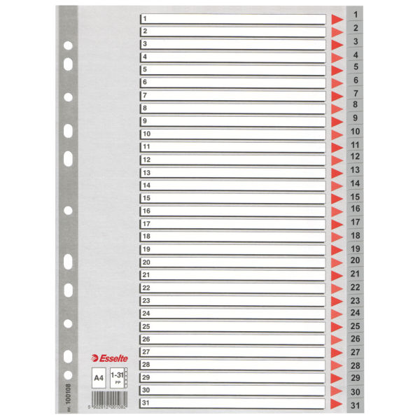 INDEX PLASTIC A4 ESSELTE 1-31