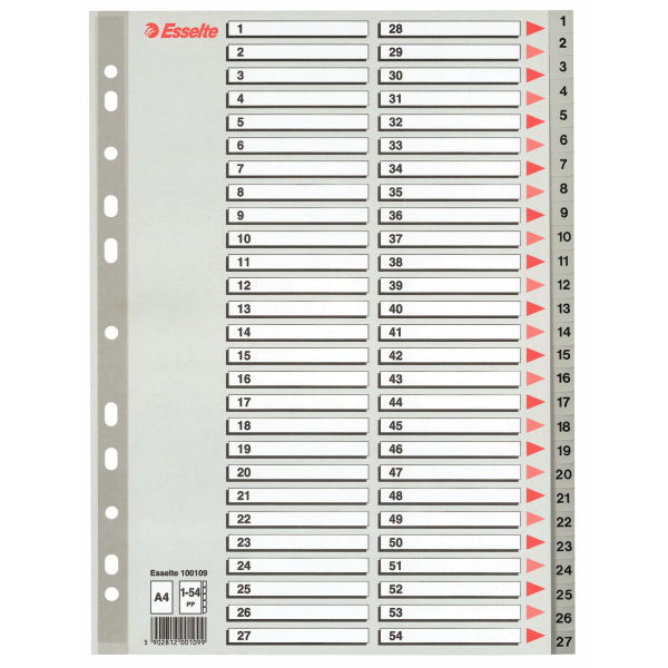 INDEX PLASTIC A4 ESSELTE 1-54