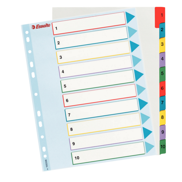 INDEX REINSCRIPTIBIL A4 1-10 ESSELTE