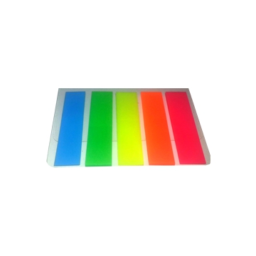 NOTITE ADEZIVE STANDARD INDEX DE PLASTIC 12X45mm 5 X 25 FILE 5 CULORI NEON