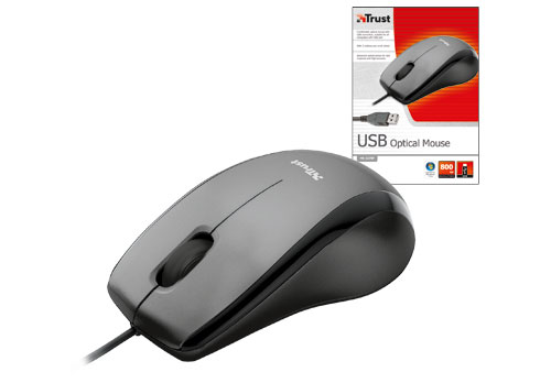 MOUSE OPTIC CU FIR SI MUFA USB TRUST CARVE NEGRU