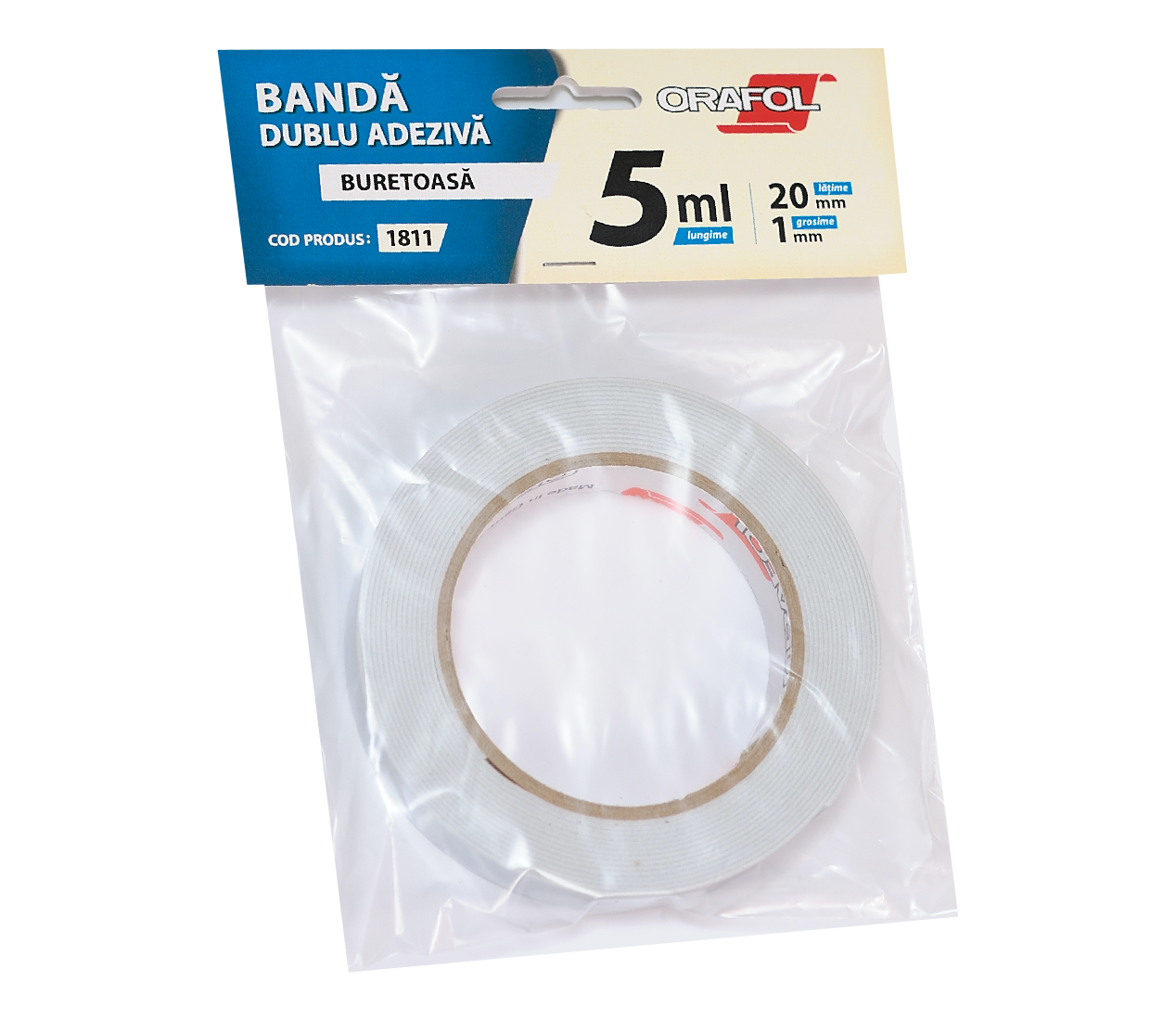 BANDA DUBLU ADEZIVA   ORAFOL 1811 BURETE/099 25MM x 5M