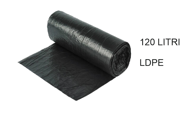 SACI MENAJ 120LITRI 10 BUCATI/SET OPTIMUM NEGRU (Cod vechi: 4451LDPE)