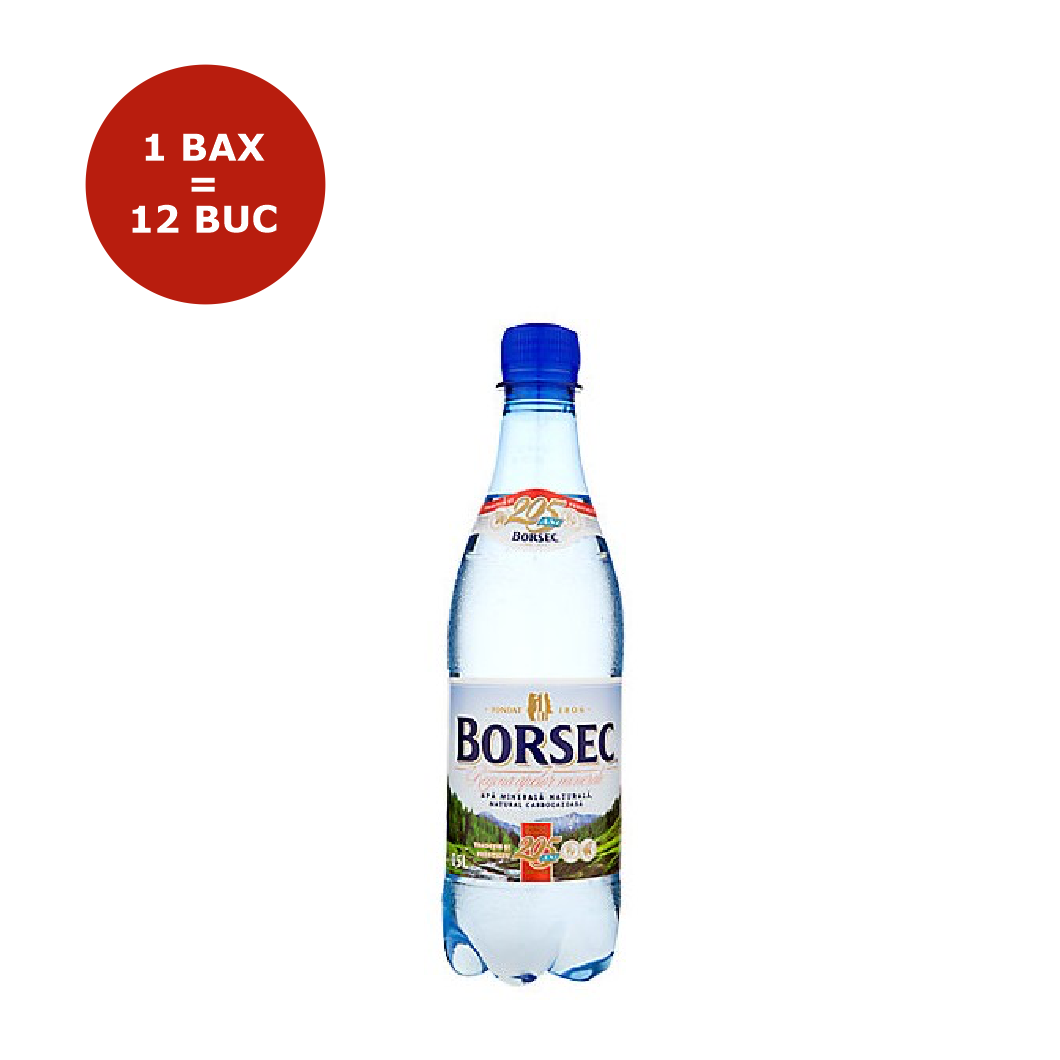 APA MINERALA CARBOGAZOASA PET 0.5L BORSEC 12 BUCATI/BAX