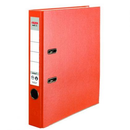 BIBLIORAFT A4  PLASTIFIAT 50mm CU COLTAR SI BUZUNAR ORANGE