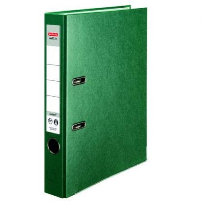 BIBLIORAFT A4  PLASTIFIAT 50mm CU COLTAR SI BUZUNAR VERDE