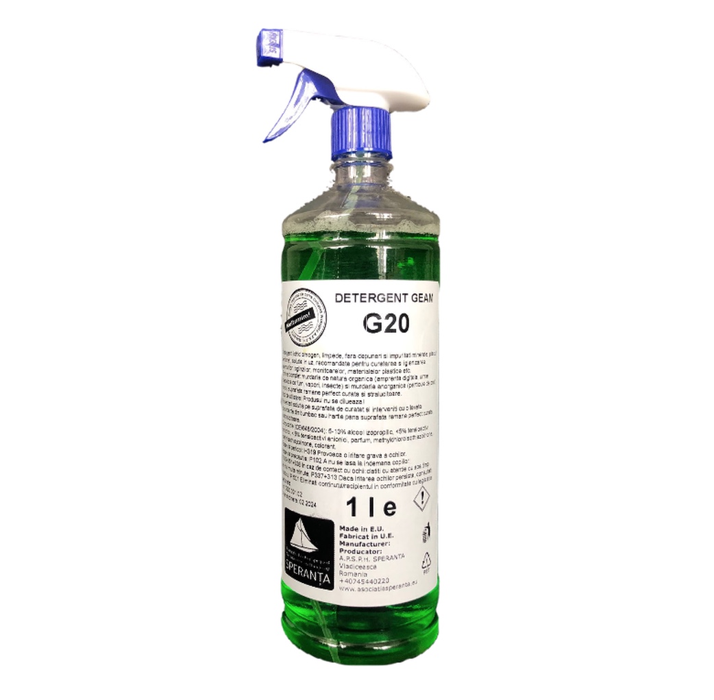 Detergent geamuri G20 Essential cu pulverizator 1000ml [1 LITRU]