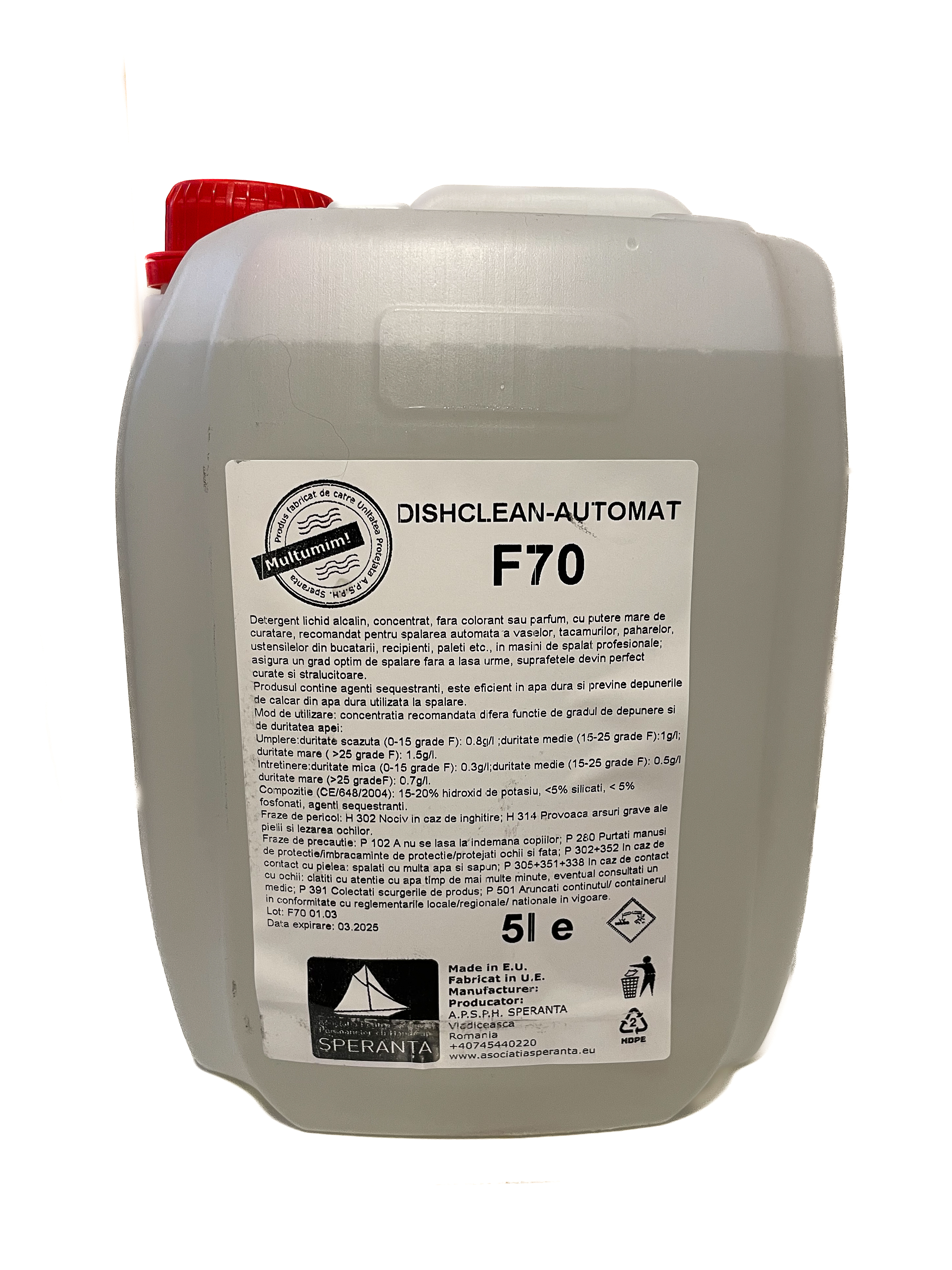 Detergent curatare vase in masini Automate industriale DISHCLEAN-AUTOMAT F70 5000ml [5 LITRI]