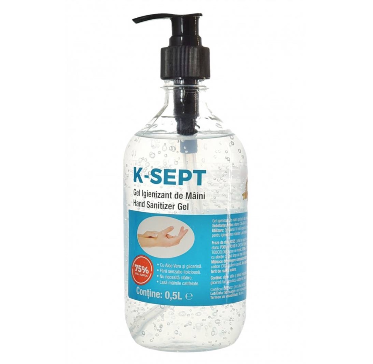 DEZINFECTANT MAINI GEL HIDRO-ALCOOLIC K-SEPT 500ml