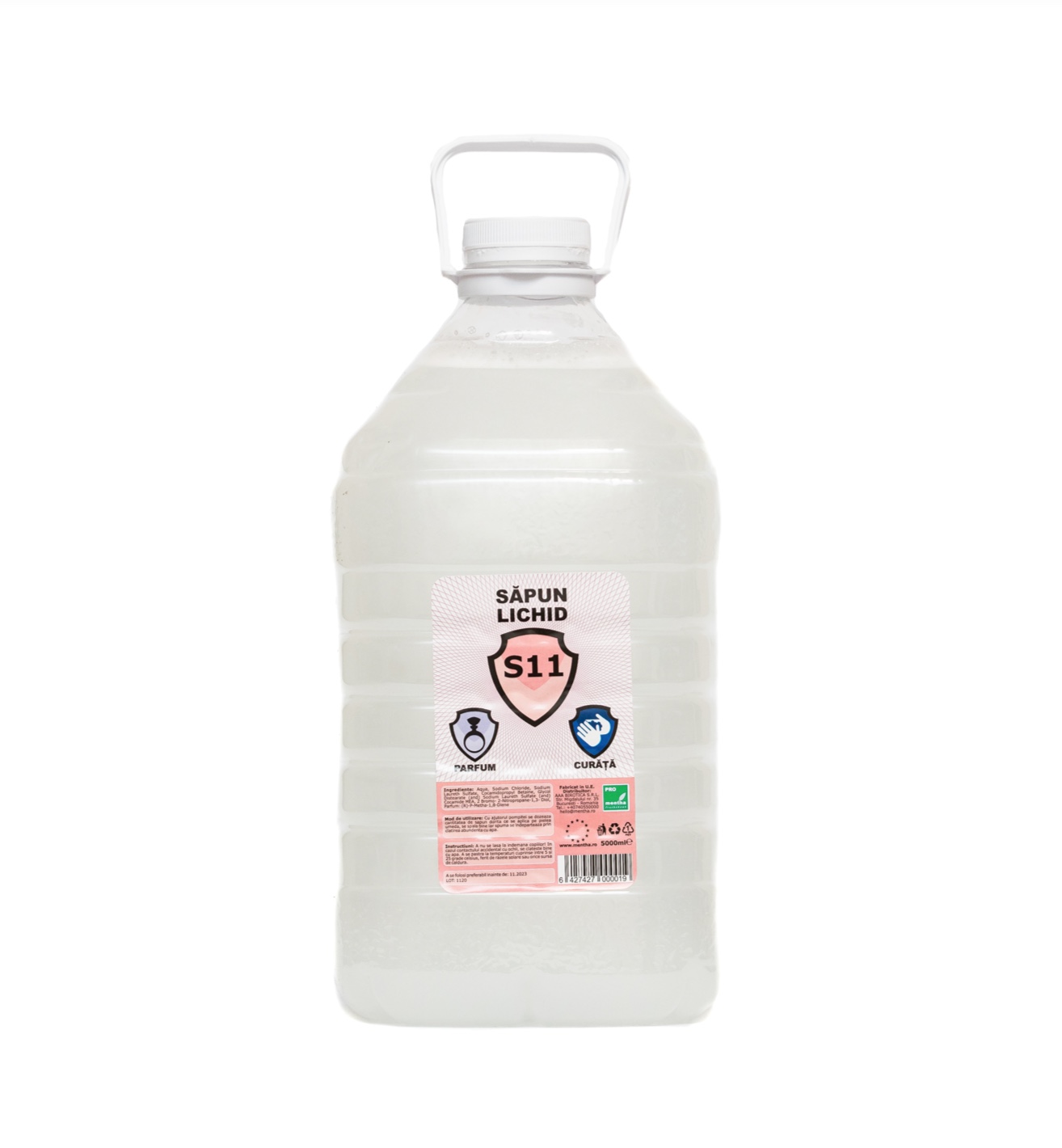 Sapun lichid Essential S11 alb perlat in flacon PET cu maner 5000ml [5 LITRI]
