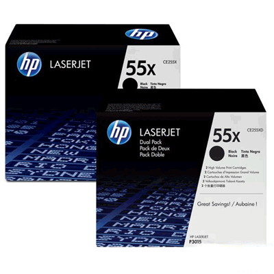 DUAL PACK CARTUS TONER NR.55X CE255XD (2XCE255X) 2X12,5K ORIGINAL HP LASERJET P3015