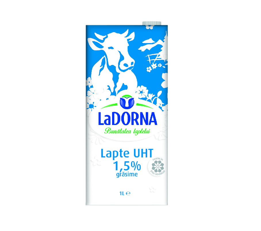 CUTIE LAPTE UHT LA DORNA 1 LITRU GRASIME 1.5%