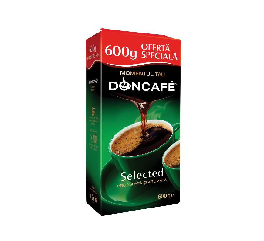 PACHET CAFEA MACINATA DONCAFE SELECTED 600G/PACHET