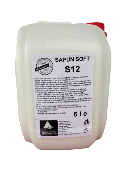 Sapun lichid emolient Soft S12 5000ml [5 LITRI]