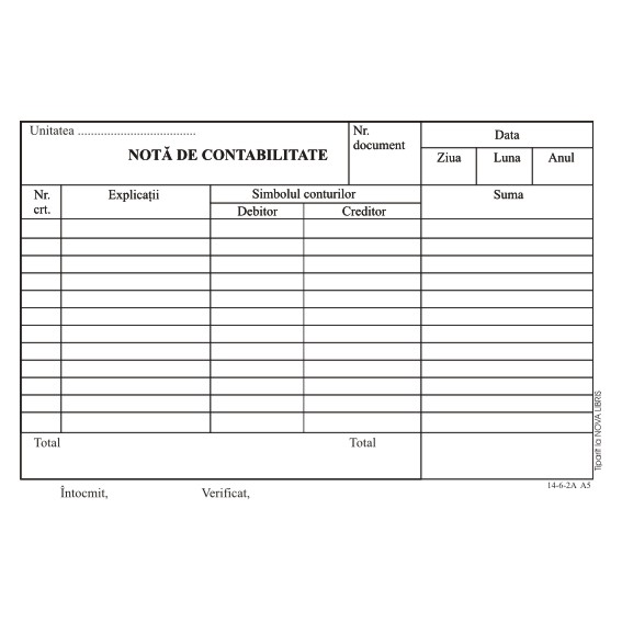 NOTA CONTABILA A5 FV 100COLI