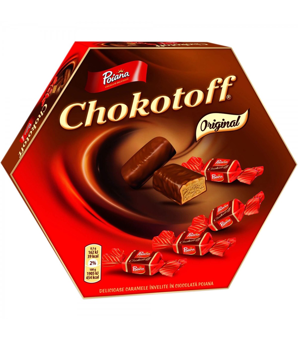 PACHET CARAMELE IN CIOCOLATA CU LAPTE POIANA CHOKOTOFF 238G