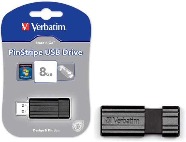 USB MEMORY STICK VERBATIM PINSTRIPE 8GB